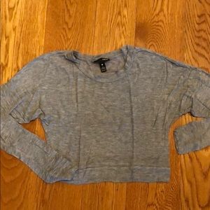 Aqua gray long sleeve crop top size small